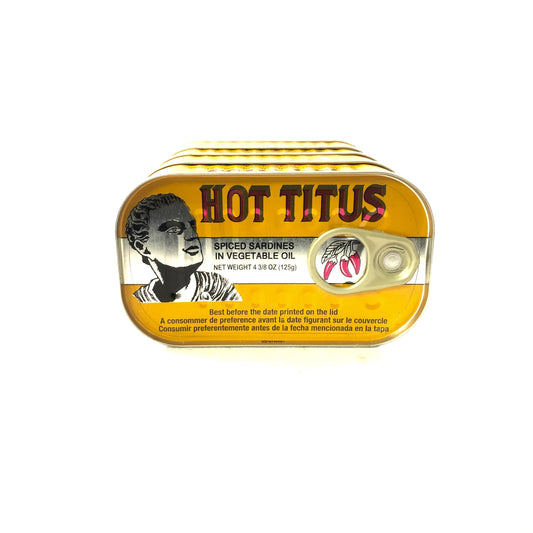 Hot Titus Sardine in Vegetable Oil 4oz - 5 Packs - Break Stop