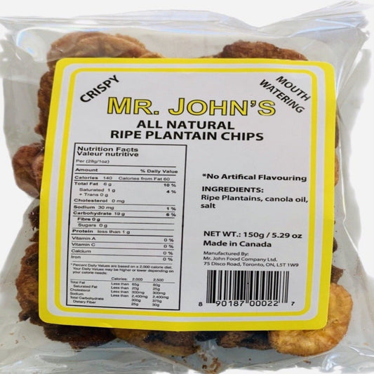 Mr johns ripe plantain chips 150g